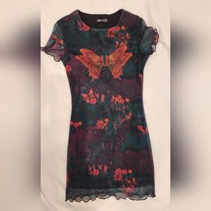 SHEIN Black and Red Patterned Dress